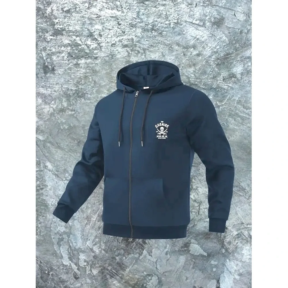 Goonies Navy Blue Men's Hoodie Front & Back Print Full Zip Size 2XL - Picture 2 of 4